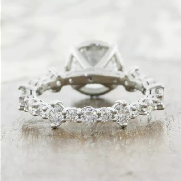 New 2pc Set 925 Silver Diamond Engagement Ring - Picture 2 of 4